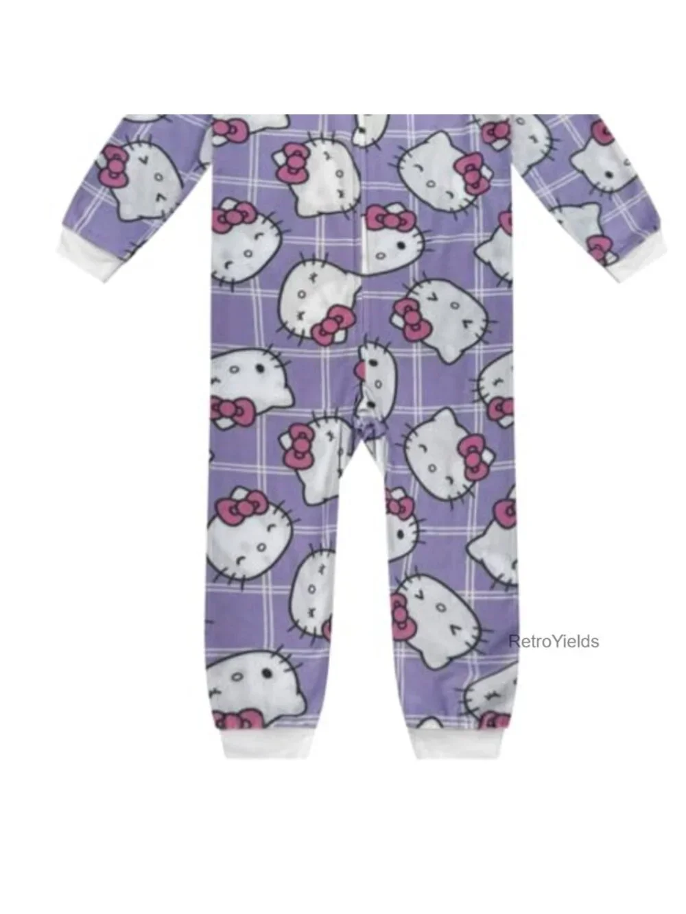 Hello Kitty Girls Onesie Long Sleeve Zip Up Hooded Pajama Sleeper Costume